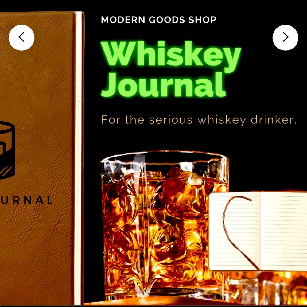 LEATHER Journal. 🥃 New in package. Leather bound whiskey glass notebook.